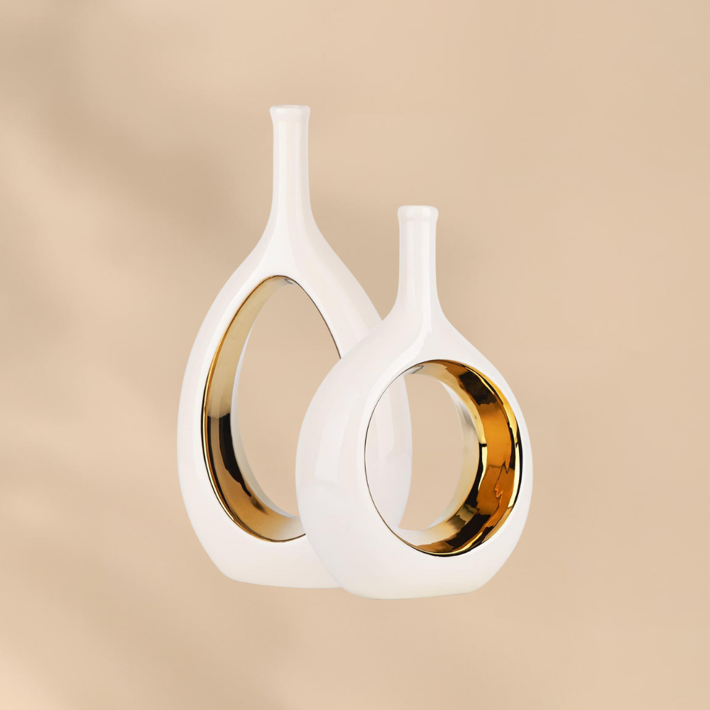 Modern Minimalist Ceramic Vases Cozy Home Accent Living Room Decor Set