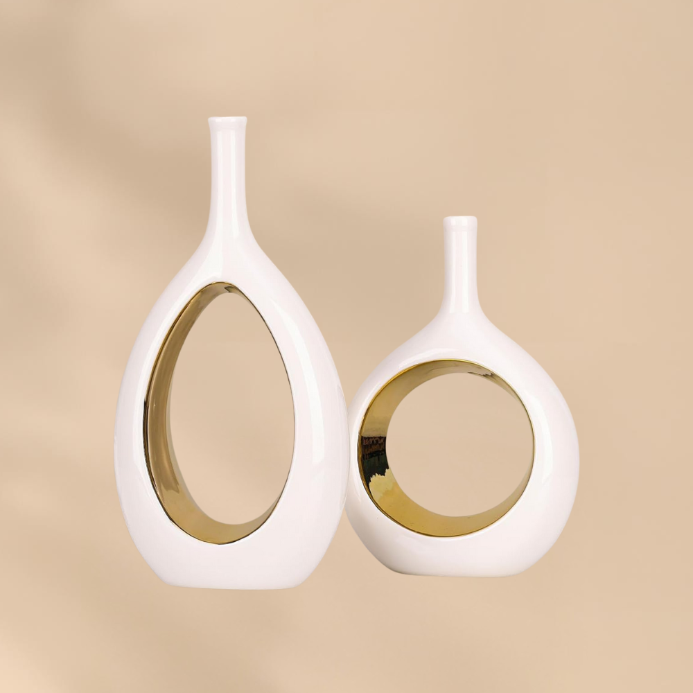 Modern Minimalist Ceramic Vases Cozy Home Accent Living Room Decor Set