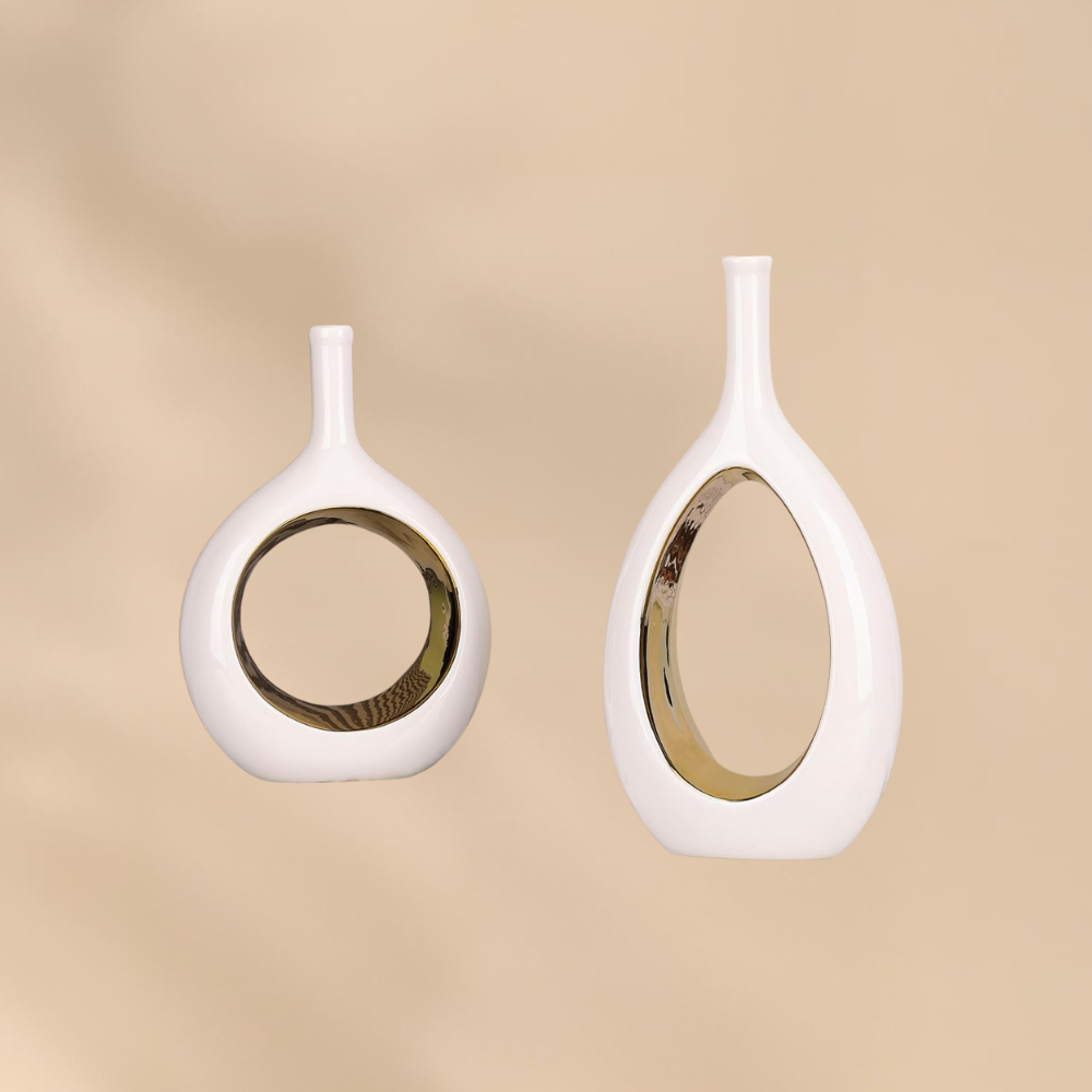 Modern Minimalist Ceramic Vases Cozy Home Accent Living Room Decor Set