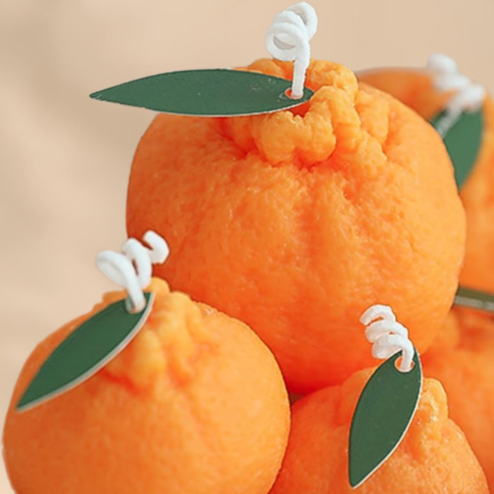 Orange Fruit Candle Holiday Gift Cozy Home Accent Fresh Citrus Decor