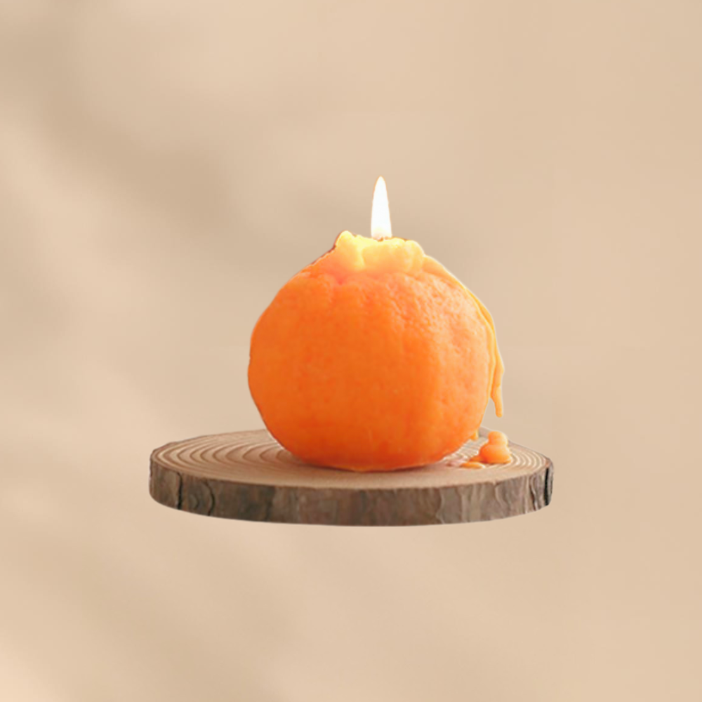 Orange Fruit Candle Holiday Gift Cozy Home Accent Fresh Citrus Decor