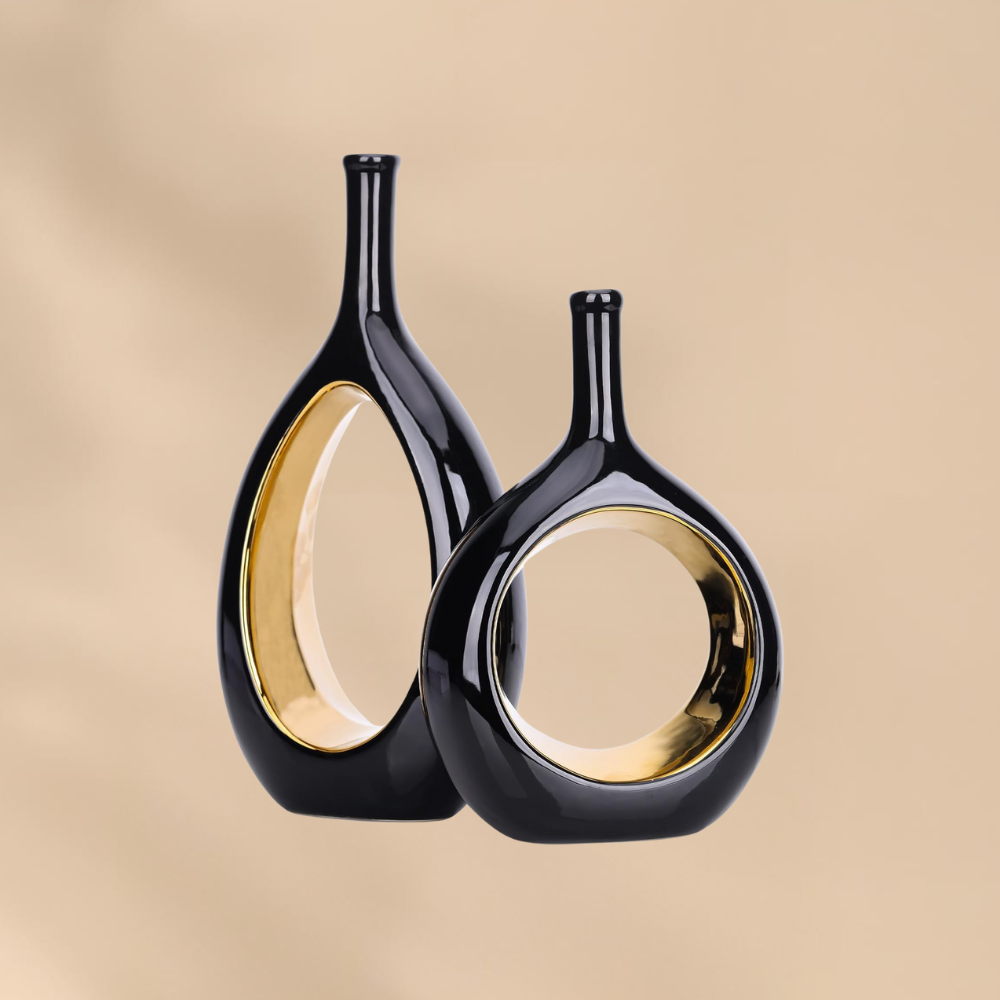 Modern Minimalist Ceramic Vases Cozy Home Accent Living Room Decor Set
