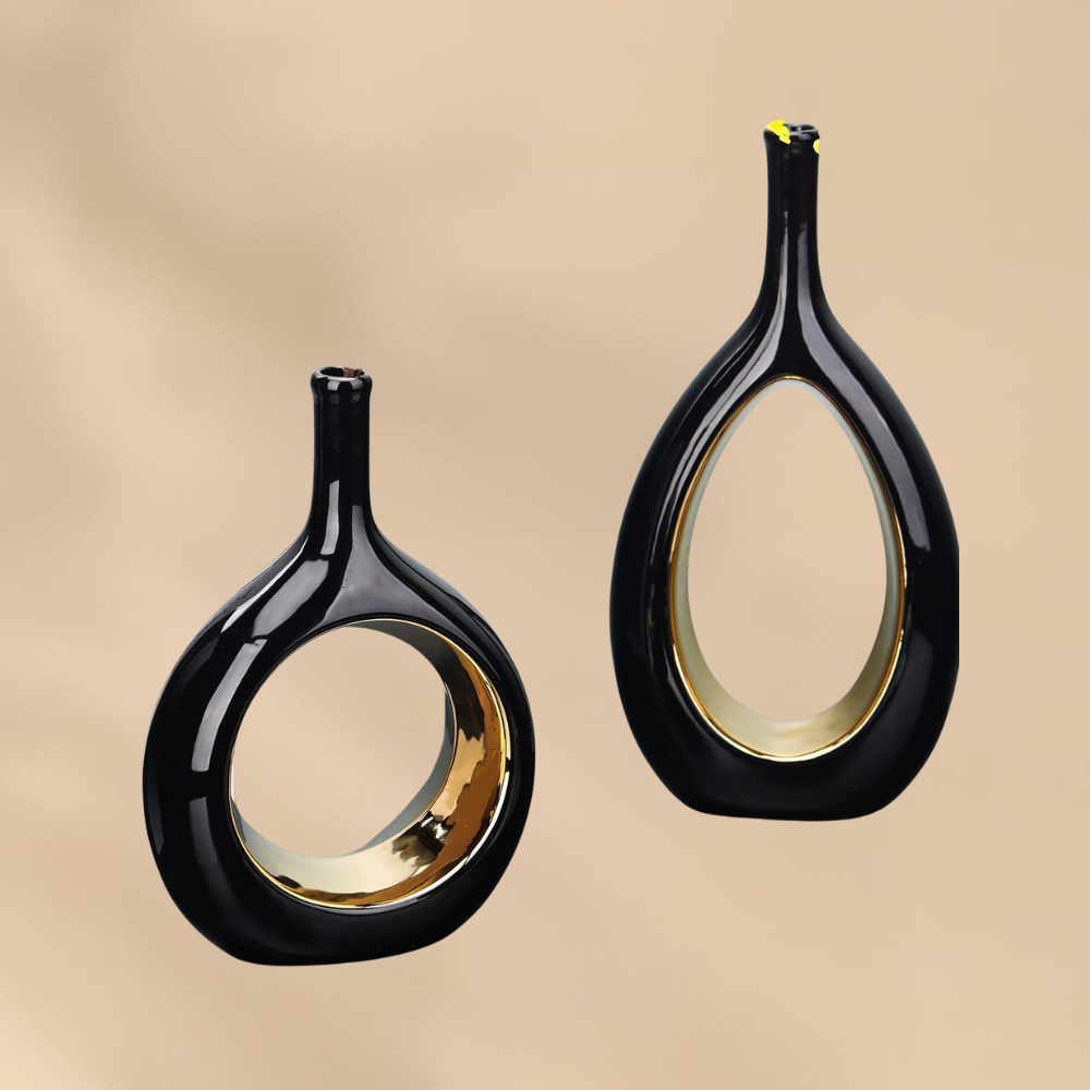 Modern Minimalist Ceramic Vases Cozy Home Accent Living Room Decor Set