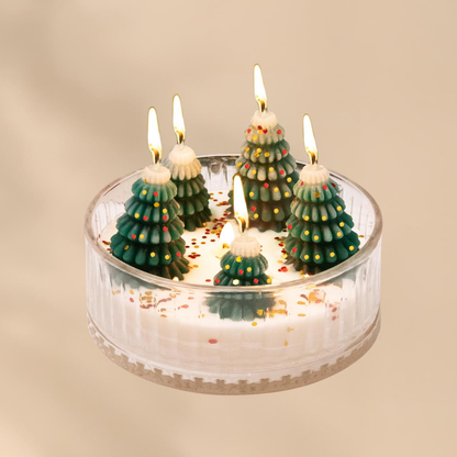 Christmas Tree Candle Bowl Holiday Home Decor Cozy Aromatic Gift