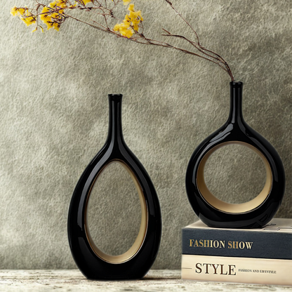 Modern Minimalist Ceramic Vases Cozy Home Accent Living Room Decor Set