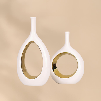 Modern Minimalist Ceramic Vases Cozy Home Accent Living Room Decor Set
