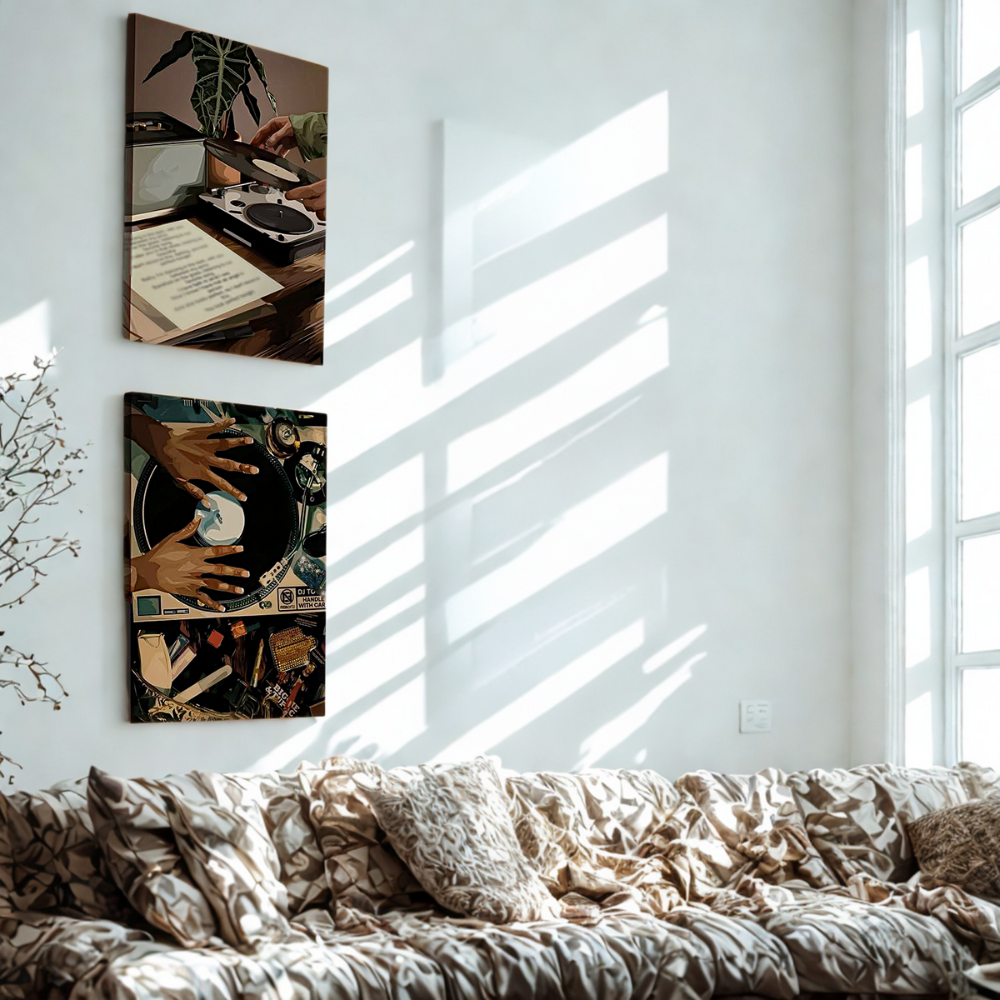Retro Vinyl Record Wall Art Set Cozy Music Lover Home Decor For Chill Evenings
