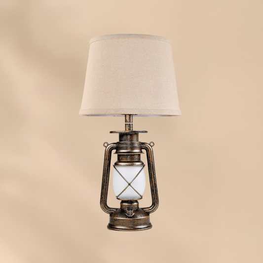Vintage Lantern Table Lamp For Rustic Homes Cozy Warm Light Bedroom Decor