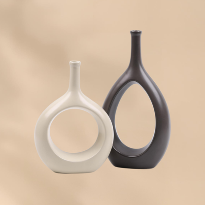 Modern Minimalist Ceramic Vases Cozy Home Accent Living Room Decor Set