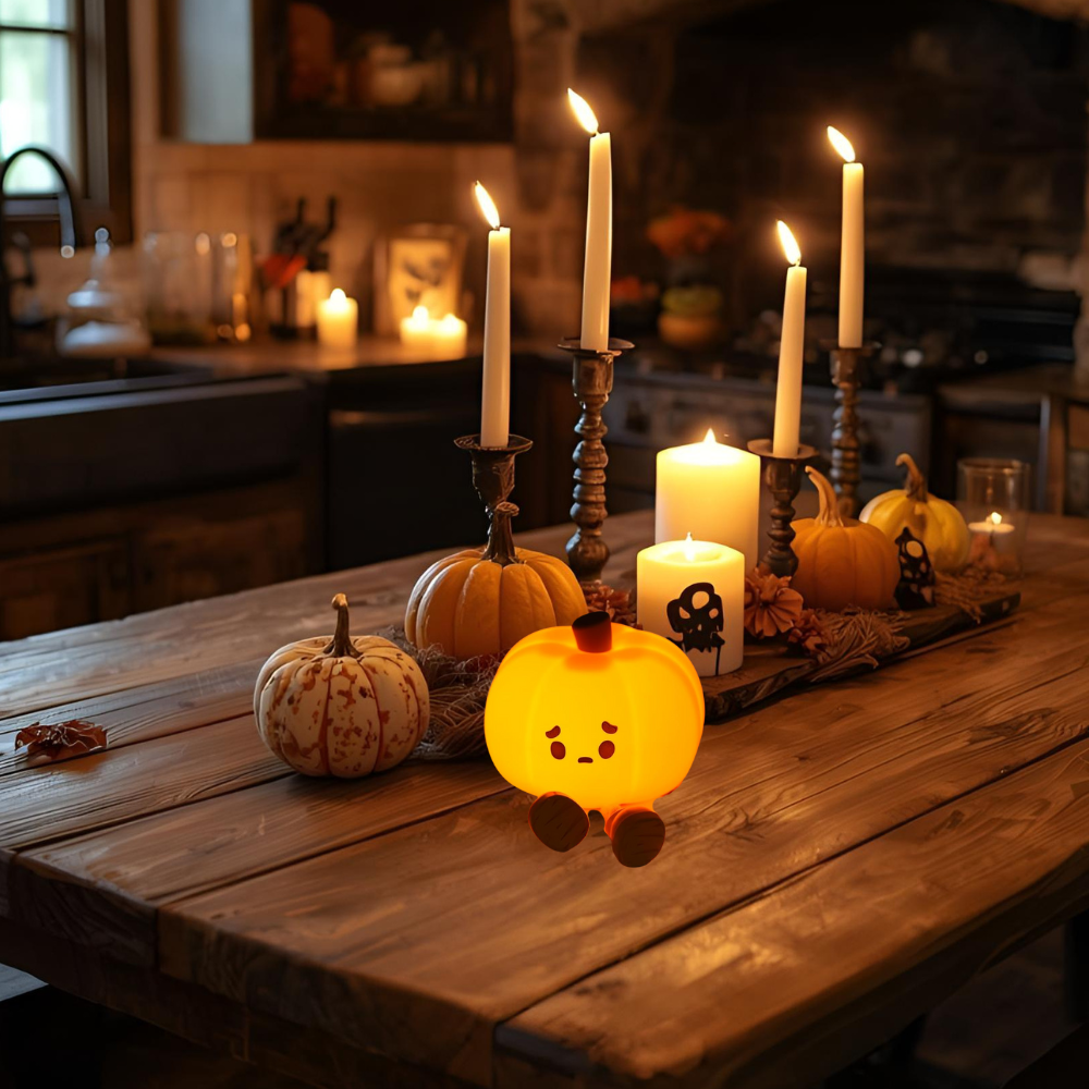 Haloween Pumpkin Pat Night Light Cozy Bedroom Glow For Sleep Reading Or Gentle Evenings